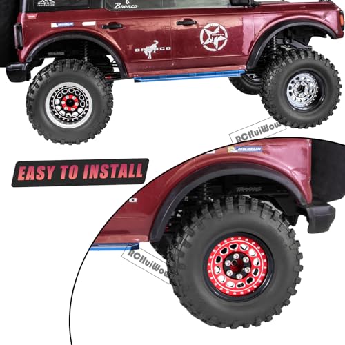 RC Wide 1.57'' (40mm) 2.2 Beadlock Wheels for SCX10 Capra Wraith Ryft / TRX4 AMG 6x6 / Gen8 Everest Gen 7 Pro,Adjustable 4 Offsets Rims,4Pack,Red w/Black - color: Red W/ Black(4pcs)