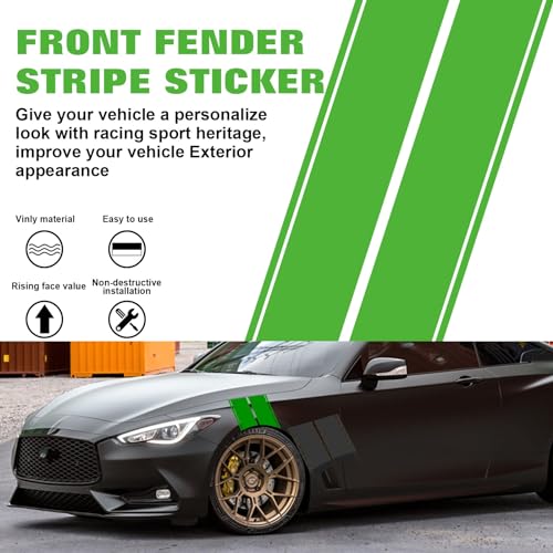 x xotic tech Fender Stripes Hash Marks KK Vinyl Decal Universal for Car Truck Sticker Racing Stripe 11"x23" (Green) - color: Green