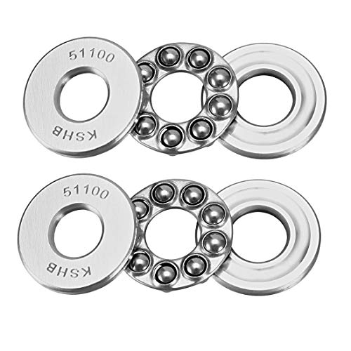 uxcell 51100 Thrust Ball Bearings 10mm x 24mm x 9mm Chrome Steel ABEC3 Single Row Roller 2pcs - size: 10mmx24mmx9mm