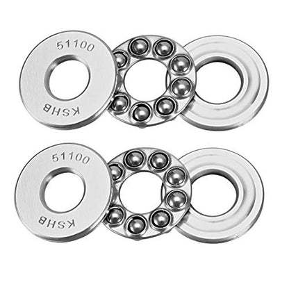 uxcell 51100 Thrust Ball Bearings 10mm x 24mm x 9mm Chrome Steel ABEC3 Single Row Roller 2pcs - size: 10mmx24mmx9mm