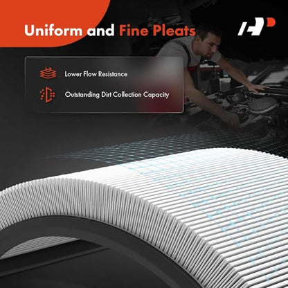 A-Premium Universal Air Cleaner Filter Assembly | 14" x 3", Round Polished Air Cleaner, with Recessed Style Base