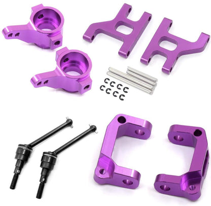 Front Lower Suspension Arm Hub Carrier Base C/Steering Cup/Metal Drive Shaft for 1/10 Tamiya CC01 TA02 TA03 4WD Buggy RC Car OP(Full Set Purple) - color: Full Set Purple