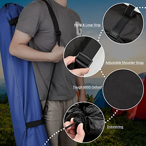 Xxerciz Foldable Camp Chair Replacement Bag Carrying Bag Large Mouth Bag with Shoulder Strap for Outdoor Camping, Heavy Duty Large Storage Folding Chair Bag (Chair is not Included) - color: Maldives Blue