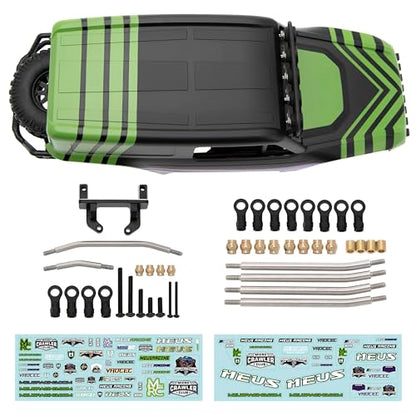 MEUS Racing MB18 TRX4M Body & Chassis Kit for Traxxas TRX4M Defender Bronco K10 F150 High Trail 1/18 RC Crawler Upgrades Parts (Green&Purple) - color: Green&purple