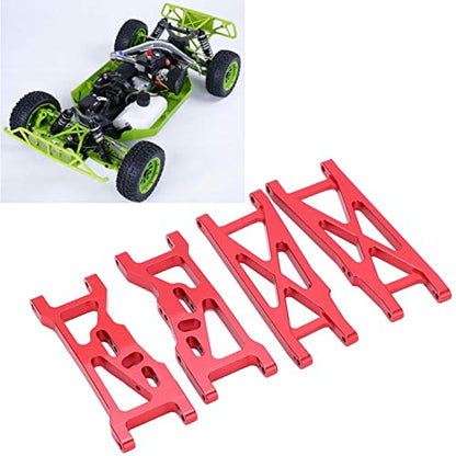 Raguso RC Front Rear Arms Aluminium Alloy Anti Deformation RC Swing Arms Metal Front Rear Suspension Arms for LOSI 22S SCT for 1/10 RC Short Course Truck(Red)