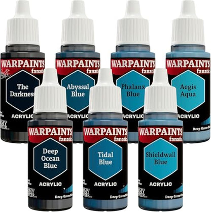 The Army Painter, Warpaints Flexible Triad Plus+: Deep Green-Blues 7x18ml | Colori acrilici hobby di qualità miniatura, per Dungeons and Dragons (DnD) e Warhammer - color: Dep Green-Blues
