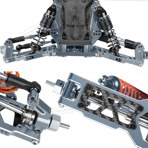 RC Upgrades Part for 1/10 Slash 2WD,Slash 2WD VXL,Alloy Aluminum Front Rear Suspension Arms,Front Steering Block,Rear Stub Axle Carriers,Left Right Caster Blocks,Titanium - size: Titanium(caster block set&arms)
