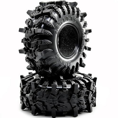 1.3" RC Crawler Tires - 72mm Batwings 4-Pack Fits TRX4M SCX24 | Super soft sticky mud tires with foam inserts, upgrade for 1/18 TRX4M High Trail & 1/24 micro off-road RC crawlers
