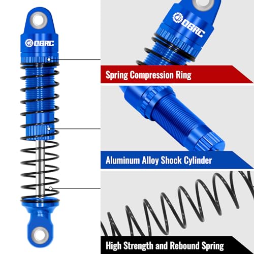 OGRC 60mm Long Travel RC Shock Absorber Oil Damper for TRX4M 1/18 RC Car | Oil-filled, Aluminum, for Traxxas TRX4M Upgrade Parts, Blue - color: Blue