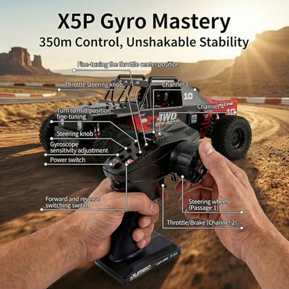 VoleRusher 2026 Upgraded 1/10 RC Cars for Adults, 4WD Brushless Truck, 1003 | RC Cars 1/10 Jaibaile 1003, Gyro 4WD Remote Control Monster Truck, 80+KM/H High Speed Off Road, RTR, Gifts for Men Boys