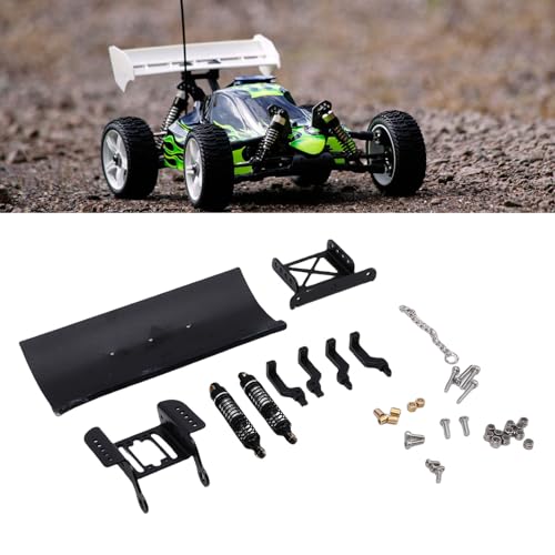 1/18 RC Metal Snow Plow, Alloy Replacement Snow Plow for RC Crawler Car, Shock Absorption for Winter Scenes & Obstacle Clearing (Black) - color: Black