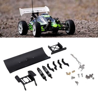 1/18 RC Metal Snow Plow, Alloy Replacement Snow Plow for RC Crawler Car, Shock Absorption for Winter Scenes & Obstacle Clearing (Black) - color: Black