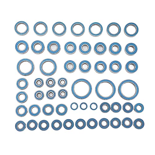 55PCS RC Car Bearings, Steel Sealed RC Ball Bearings Kit 1/10 Remote Control Replace Parts for Remote Control Crawler Cars