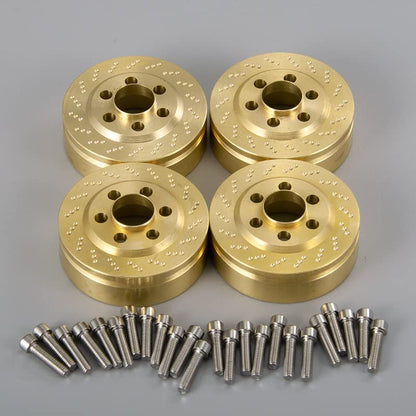 MORLORDY 4PCS RC Brass 2.2 Beadlock Wheels Weights for 1/10 Scale SCX10 D90 Wraith 90048 90018 RR10 RC Wheel Weights Accessories - size: 2.2 Inch
