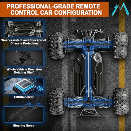 Fast Remote Control Car, RC Cars 1:16 4WD High Speed Motor | for Adults 30+KPH 2.4GHz Remote Control with No Delay Off Road RC Truck All Terrains RC Cars for Professional Enthusiast