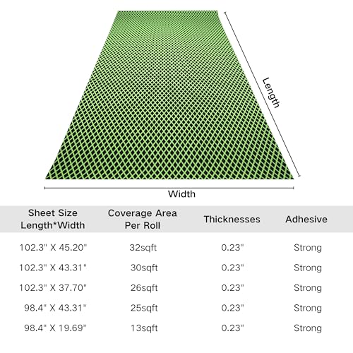 98.4"X43.31" Boat Flooring Self-Adhesive EVA Foam Boat Decking Marine Yacht RV Pool Non-Skid - color: Black and olive green