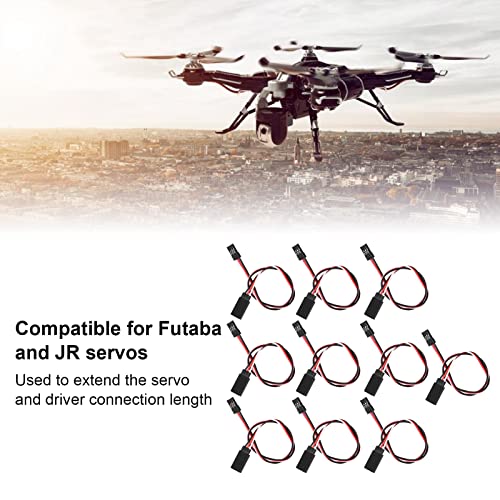 Servo Extension Cable 3 Pin Brass Core High Conductivity Flexible Durable Wire for RC Cars Drones Helicopters Aircraft 10PCS Set (500mm Male to Female) - size: 500mm male to female