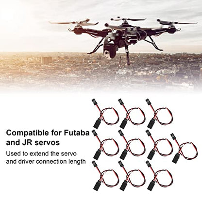 Servo Extension Cable 3 Pin Brass Core High Conductivity Flexible Durable Wire for RC Cars Drones Helicopters Aircraft 10PCS Set (500mm Male to Female) - size: 500mm male to female