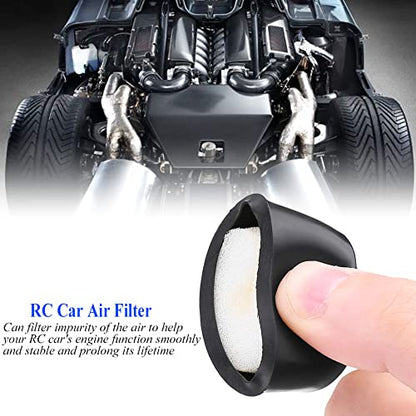 Pilipane RC Car Air Filter with Sponge –1.3x1.3 inch High Flow RC Air Filter for 1/10 Scale Nitro RC Cars Replacement Part Compatible for HSP 02028 and Other Models