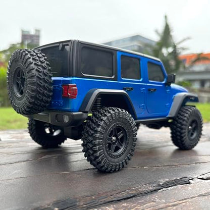 HLSFWDRIVE 1/18 RC Crawler Jeep RC Truck 4x4 Off Road RTR All Terrain | Remote Control Rock Crawler Full Proportional 370 Motor Upgraded Chassis 3 Speed Outdoor Indoor Hobby Model Adult