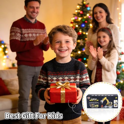 1/64 Remote Control Excavator, 2.4G RC Mini Construction Toys Birthday Gift | Remote Control Cranes,Mini Rechargeable Truck,2 in 1 Transform Lift Fork & Hook, w Sound Light, Toy RC Construction Vehicles - style: excavator