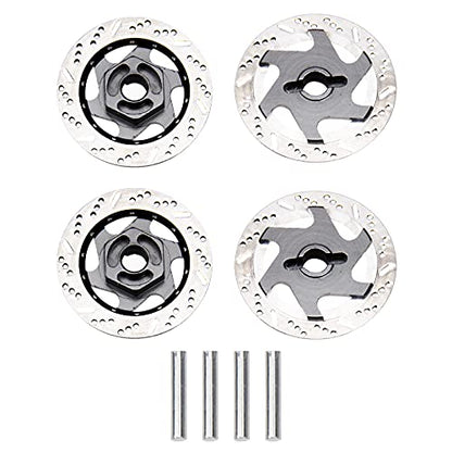 4Pack ShareGoo Metal 12mm Hex Hub Wheel Rim Tires Brake Disc Compatible with Traxxas Tamiya HSP HPI Redcat Racing 1/10 RC On-Road Car (Titanium) - color: Titanium