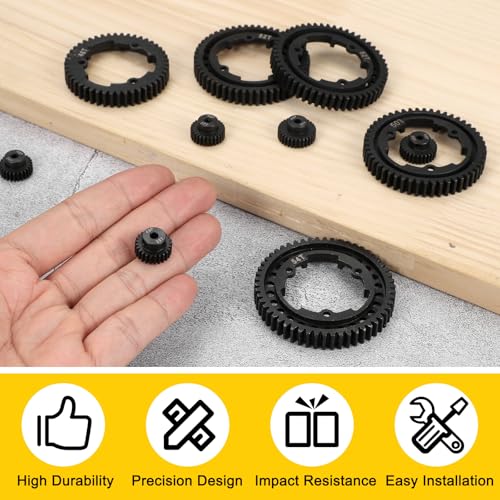 MECCANIXITY 48P Hardened Steel Pinion Gear, 25T 3.175mm Shaft Metal Motor Gear with Hex Key for RC Brushless Brush Motor Model Car Replace(Black) - size: 25T