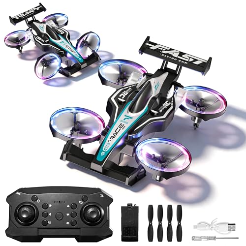 2-in-1 RC Car Airplane for Land and air for Kids Adults 6+ | ABS RC Plane Car Jet Mini Drone, Transformable Remote Control Car & RC Plane, Racing Car Stunt Plane, Gift Toys for 6-12 - size: Racing Car