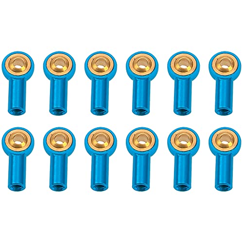 12Pack Vgoohobby Metal M3 Tie Rod End Ball Holder RC Joint Link Ball Head Holder CW Compatible with HSP Traxxas HPI Axial Redcat Racing 1/10 RC Car Truck Buggy Crawler (Blue) - color: Blue