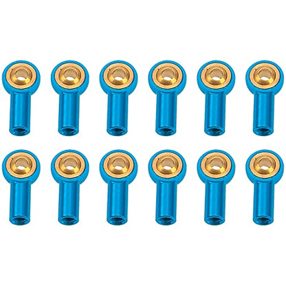 12Pack Vgoohobby Metal M3 Tie Rod End Ball Holder RC Joint Link Ball Head Holder CW Compatible with HSP Traxxas HPI Axial Redcat Racing 1/10 RC Car Truck Buggy Crawler (Blue) - color: Blue