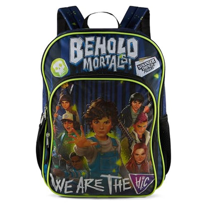 AI ACCESSORY INNOVATIONS Stranger Things Tales from '85 Backpack for Boys & Girls, School Bag featuring Eleven, Will, Max, Steve, Mike, Dustin Roboin, Lucus, 16” Bookbag, Black - color: Stranger Things Tales