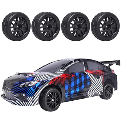 4-Pack HobbyPark RC Car Tires and Wheels 12mm Hex Drive Hub with Foam Inserts for 1/10 On Road Touring Car