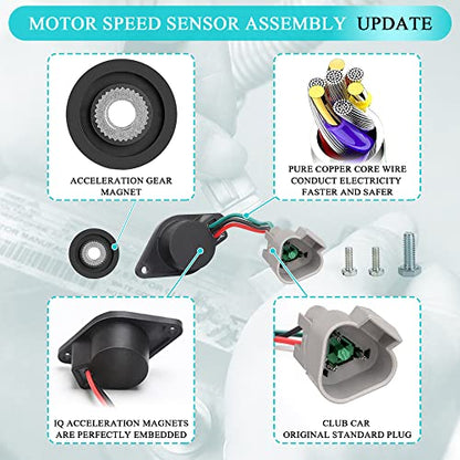 Golf Cart Speed Sensor for Club Car DS/Precedent/Tempo 48V IQ High Speed Motor Magnet Upgrade for ADC (2004-up) - Replaces OEM 102704901 102265601