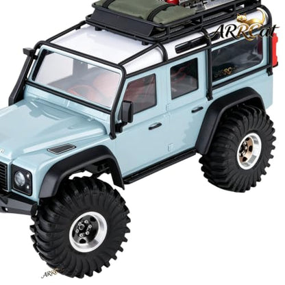 1.0 Beadlock Wheel Tires Set for RC Crawler Car 1/18 TRX4M,1/24 SCX24,RC Off Road Buggy Rally Truck Swamp Claw Mud Terrain Rubber Tires and Aluminum Wheel Rims w/Sponge,Black - color: Black - (4pcs 1.0)