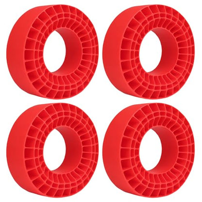 2.2" Crawler Tire Inserts, 4-Pack — Soft Silicone Rubber, Fits 132–134 mm (5.25" OD), 125×45 mm — Waterproof, Firm Sidewall Control, Rock/Trail Traction Boost (Red) - color: Red