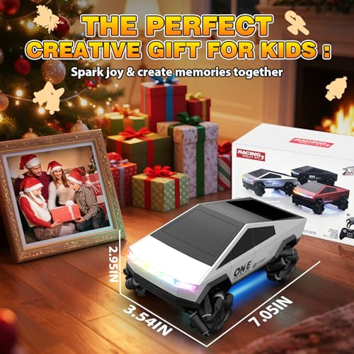 Gesture Sensing RC Stunt Car Toys for 6-12 Years Old Boys Girls, 1/28 Scale 4WD RC Drift Car, 2.4Ghz RC Cars, Seven Light Modes Hand Controlled 360°Rotating Cool Birthday Gifts for Kids - color: Grey