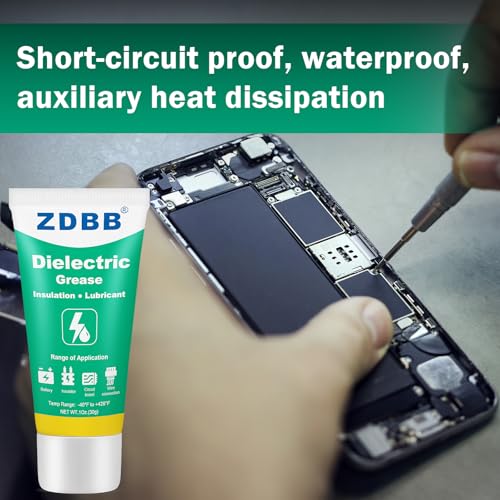 ZDBB Silicone Dielectric Grease for Electrical Connectors, Die Electrical Contact Grease Spark Plug, Battery Terminal, Marine Automotive Waterproof Insulation Protection with Brush 1oz (2pcs) - size: 2 Pack(1 OZ)