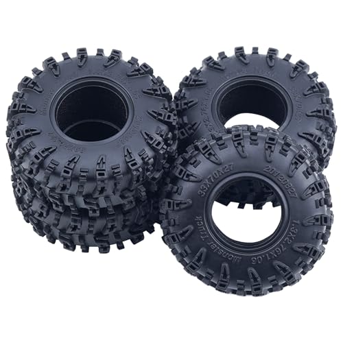 DJX 4PCS 1.3 Inch 68mm Tall Tires Super Soft Sticky Rubber Tires with Foam Insert for 1/18 1/24 Axial SCX24 TRX4M FCX18 UTB18 Etc RC Crawler Car