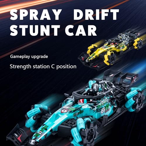 Remote Control Car, Gesture Sensing RC Stunt Car with Spray, 1:14 Scale 4WD 2.4GHz 360° Rotating Drift RC Cars (Yellow) - color: Yellow, size: 1 Battery