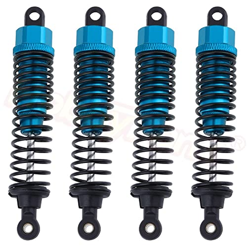 Replacement Part For 4PCS 106004 166004 06038 Upgrade Aluminum Shock Absorber 1/10 Scale For Redcat Exceed RC Nitro Off Road Buggy Backwash - (Color: Blue 8025-D2)