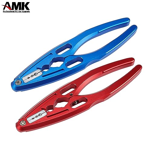 AMK M4 Link Rod Ends 4mm RC Ball Joint Assembly Tool Shock Clamp Shaft Holder for 1/10 Scale Accessories Axial SCX10 TRX6 Capra D90 TF2 CC01 TRX4 Upgrades (Blue) - color: Blue