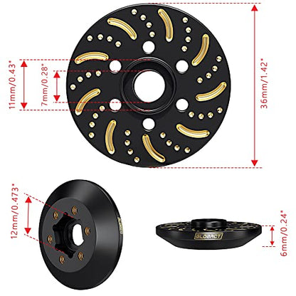 GLOBACT 1/10 Brass Wheel Weights Extended Hex Hub for TRX4 TRX6 SCX10-6mm | Fits 1.9" 2.2" RC Wheel, 154g Counterweight - size: 6mm