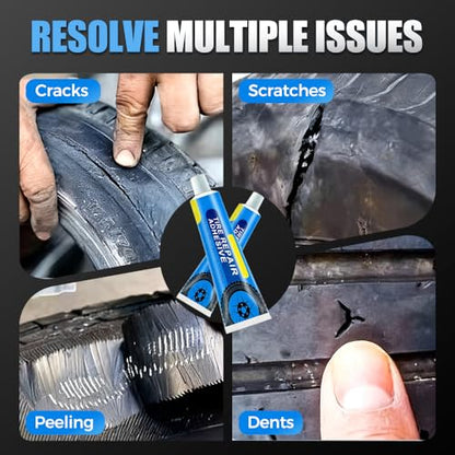 Weather Resistant Waterproof Flexible Tire Repair Adhesive, Car Tire Sidewall Repair Glue Multi-Functional Repair Adhesive Kit Portable Black Rubber Cement Tires Sealant for Car, Motorcycle, Bike (1)