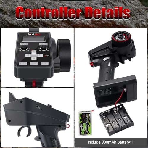 GOUPRC Racing CT-6A RC Transmitter 6 Channels 2.4GHz and Receiver with 2204 2400KV Brushless Outrunner Transmission Motor & 30A Brushless ESC Combo for SCX24 RC Crawler Axial 1/24 RC Car Crawler - style: 6CH Transmitter & Receiver kit