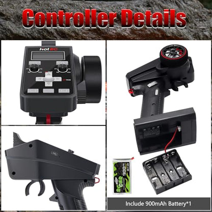 GOUPRC Racing CT-6A RC Transmitter 6 Channels 2.4GHz and Receiver with 2204 2400KV Brushless Outrunner Transmission Motor & 30A Brushless ESC Combo for SCX24 RC Crawler Axial 1/24 RC Car Crawler - style: 6CH Transmitter & Receiver kit
