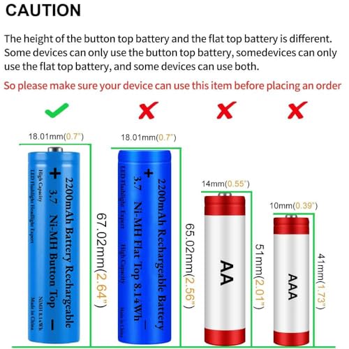3.7 USB Battery Charger with 2 Pack 3,7 2200mAh Button Top Battery Ni-MH, 2 Bay LCD Display Smart Universal USB Battery Chargers for Flashlights,Headlamps,Doorbells,RC Cars,Outdoor Garden Lights,etc