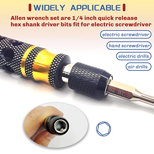 Hex Allen Screwdriver Kit 1.5mm 2.0mm 2.5mm 3.0mm for Screwgun/Power Dril | Steel RC Hex Driver Set 5 in 1 Hex Screwdriver Set for Traxxas SCX24 TRX4 Arrma Helicopter RC Car Tool Kit,Hollow Desgin