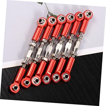 6pcs Adjustable Turnbuckle Rods for Rc Cars Metal Material CNC Machined for Scale Rc Vehicle Upgrades - color: Red