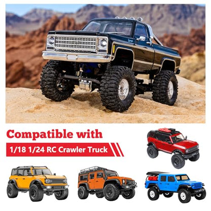 HobbyPark 1.0 Beadlock Wheels Negative Offset Stamped Steel Beadlock 1.0" Wheels 1.0 Beadlocks with Wheel Nut Wrench for 1/18 1/24 RC Crawler TRX4M 1/24 SCX24 FCX24 Upgrades Parts