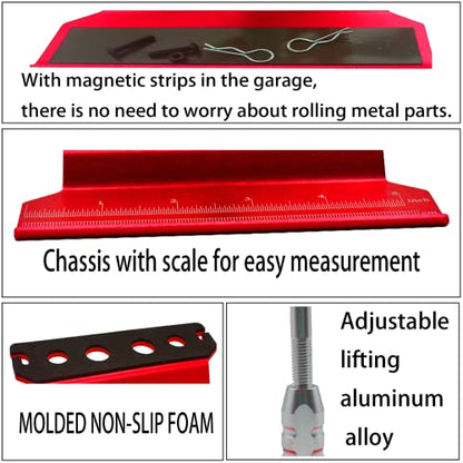 RC Car Repair Work Stand Repair Tool Set 360 Degree Rotation and 523PCS RC Screws Kit & RC Screwdrivers and Screws Pallet for 1/8 1/10 1/12 1/16 1/18 RC Crawler Truck Buggy Vehicle Scale Accessories